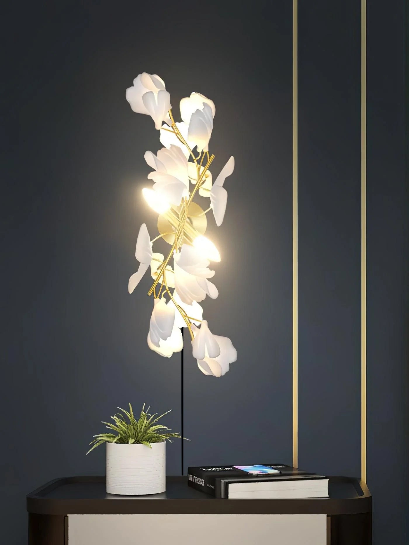Bloemen wandlamp - Gouden elegantie & Zacht licht