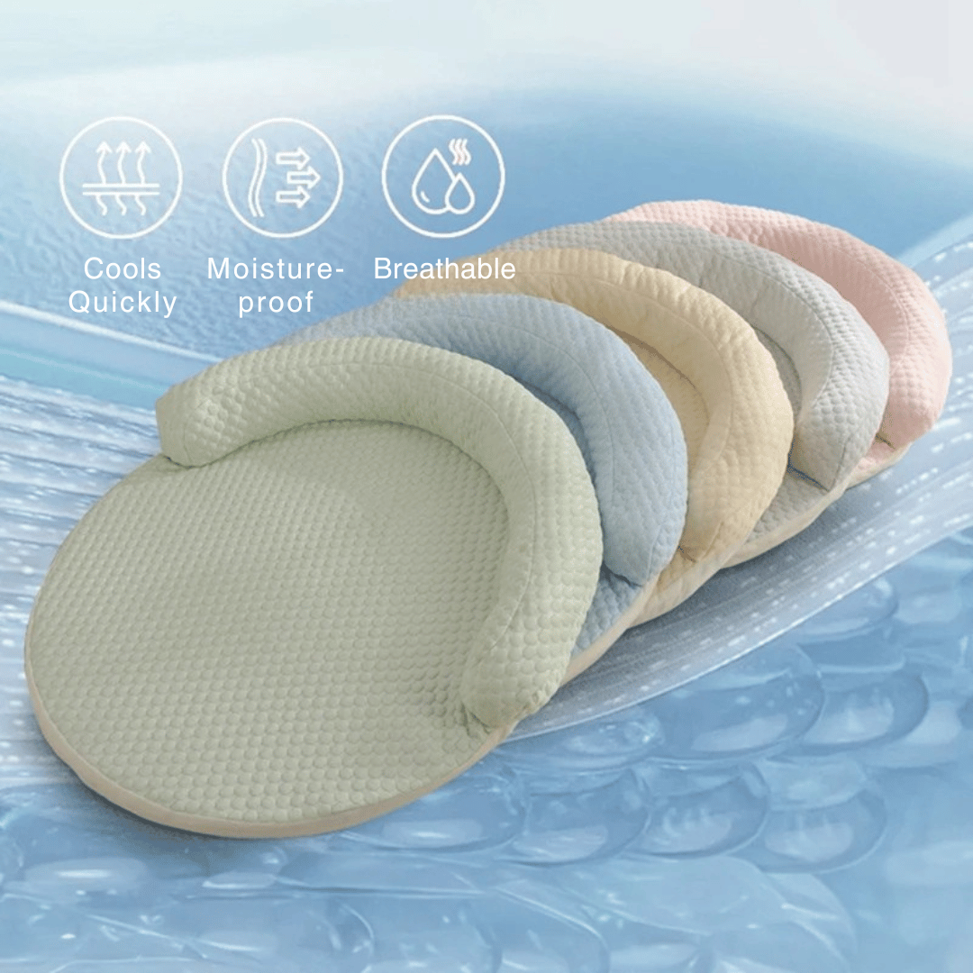 涼感ラウンドマット – 高さのある休憩エリア付き