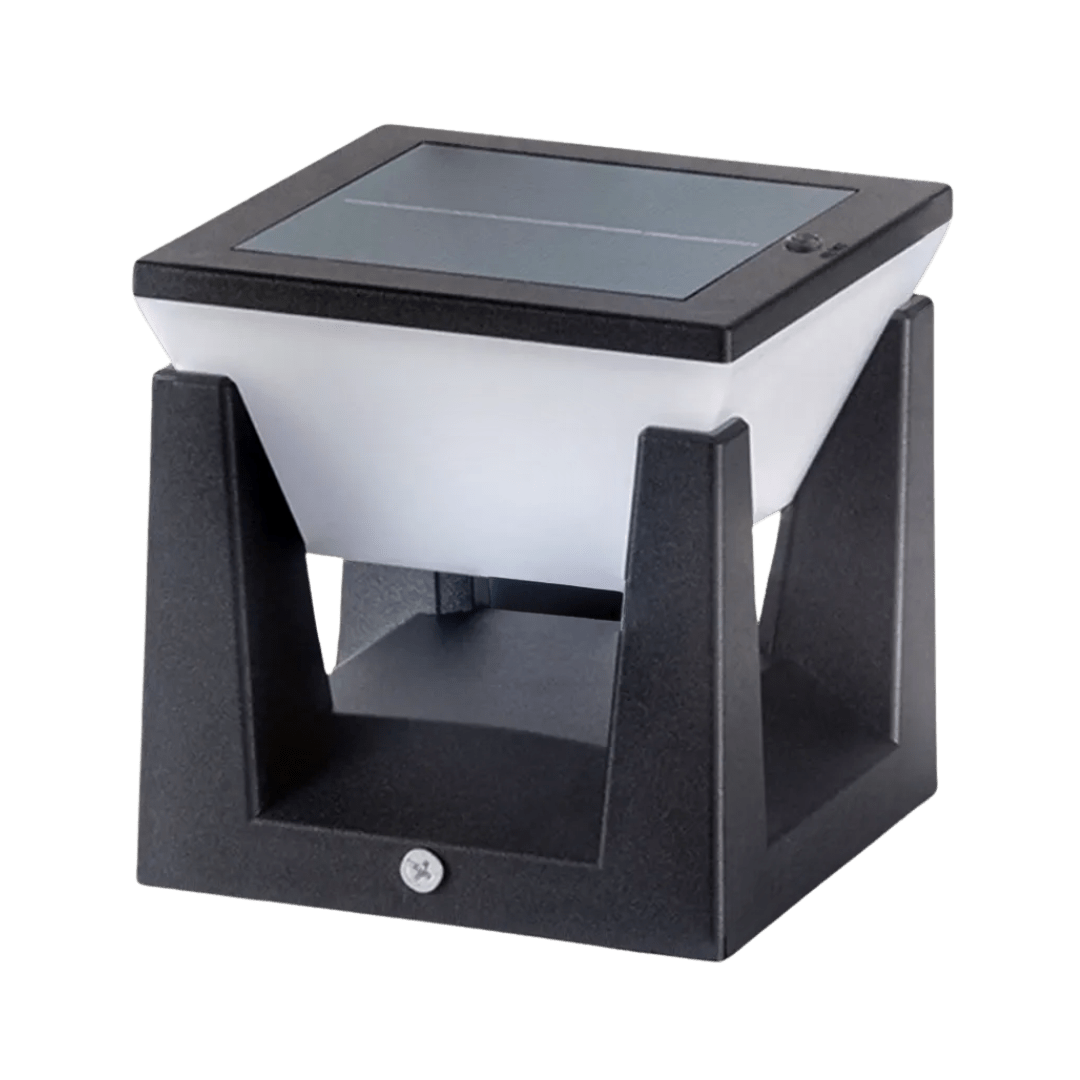 مصباح شمسي خارجي يعمل بالطاقة الشمسية - شكل مربع وطلاء حديث