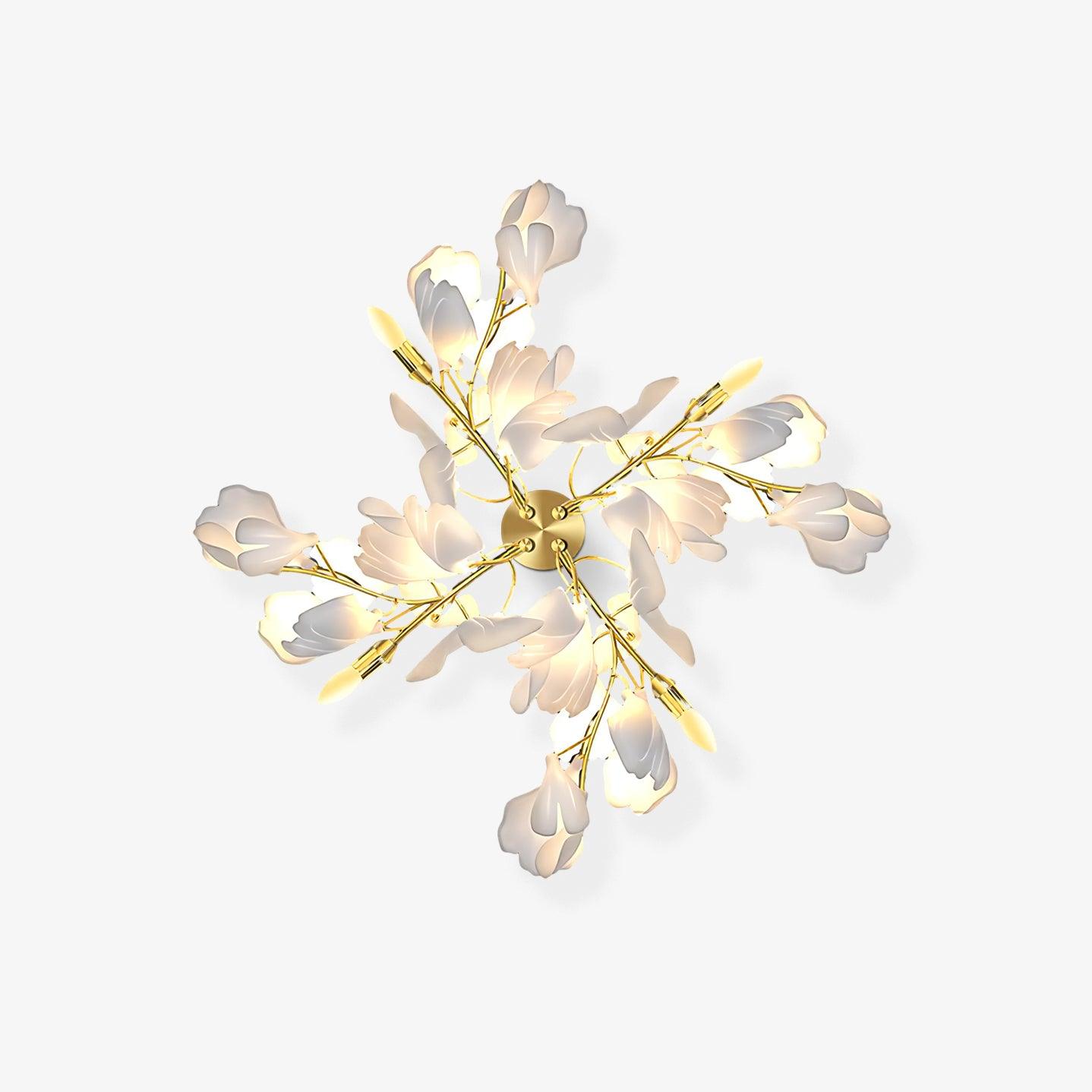 Bloemen wandlamp - Gouden elegantie & Zacht licht