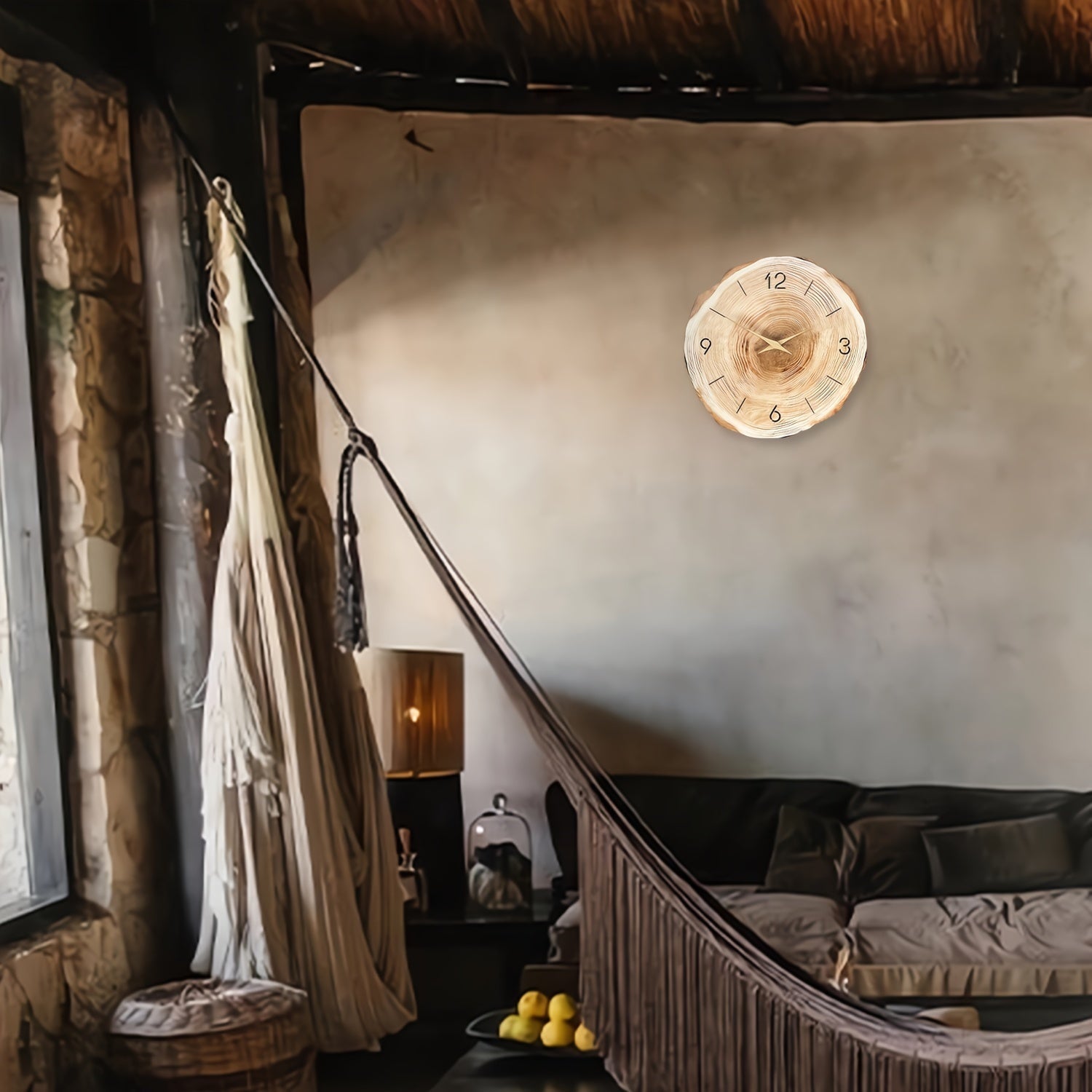 Relógio de Parede Silencioso – Textura Realista e Design Elegante