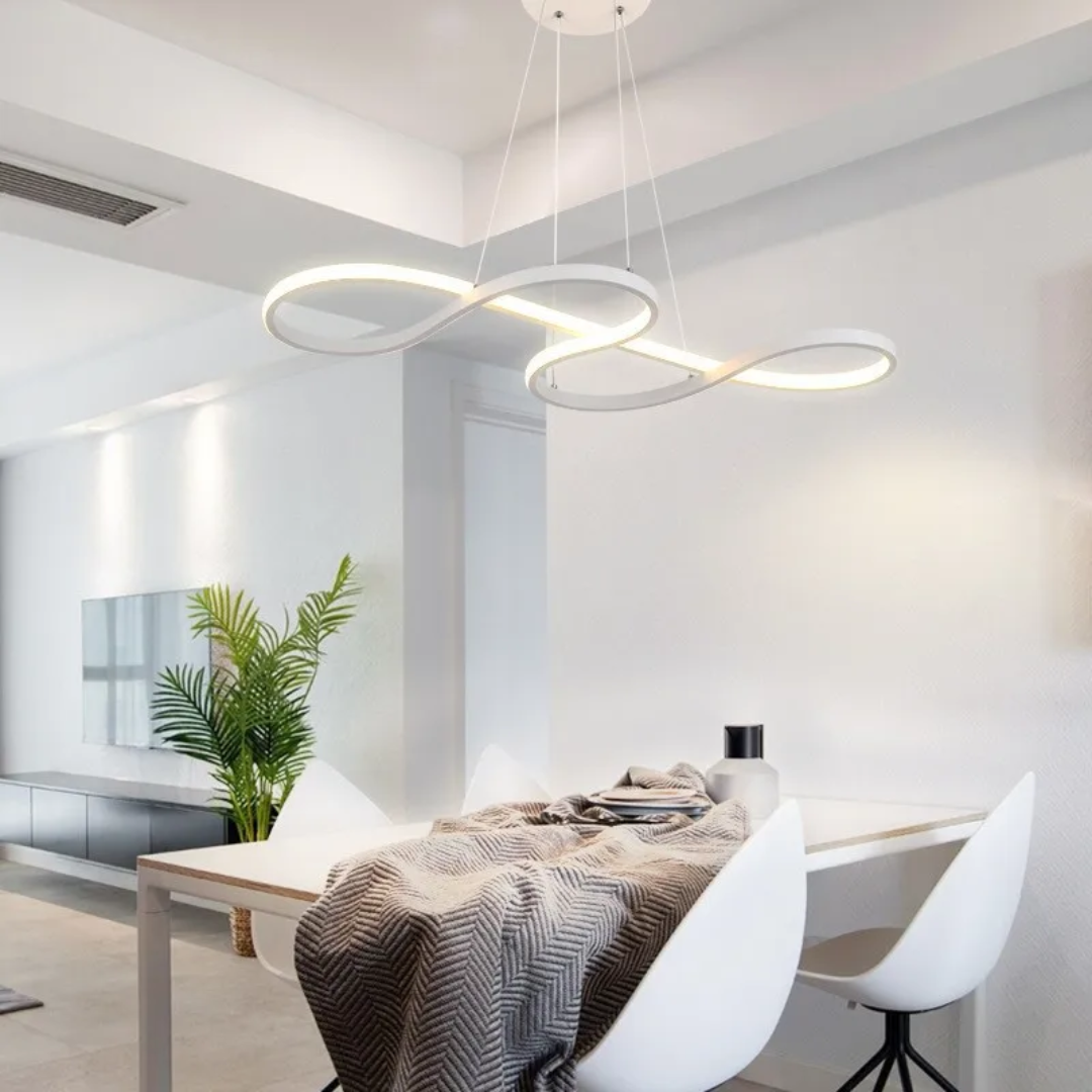 Suspensão LED Moderna em Anéis – Design Elegante e Futurista