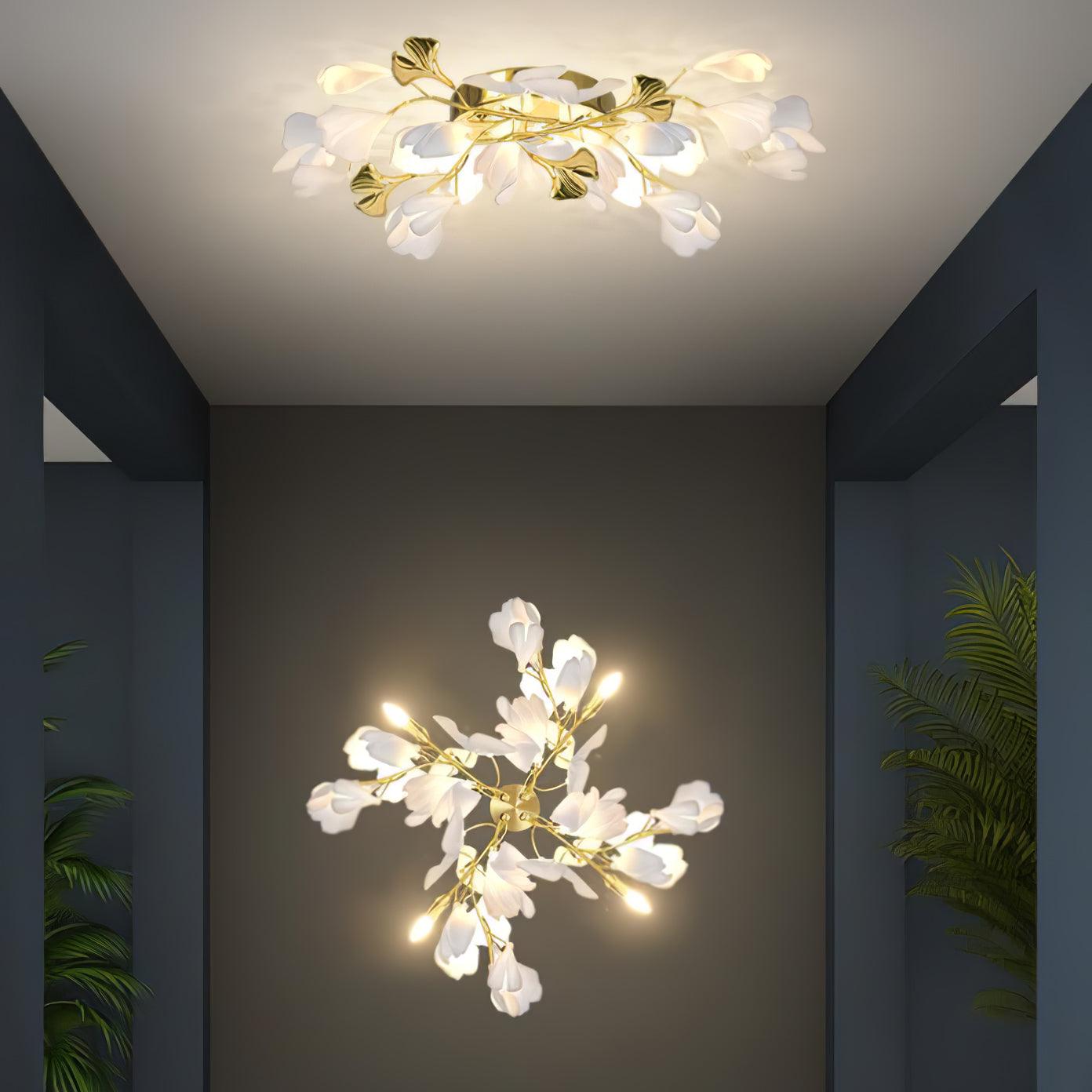 Bloemen wandlamp - Gouden elegantie & Zacht licht