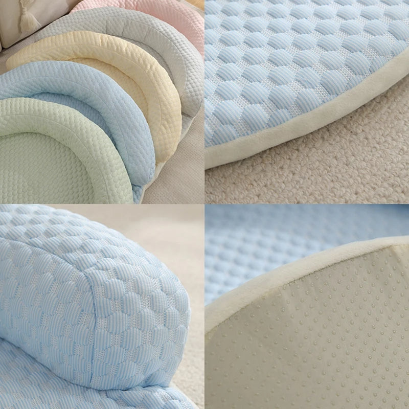 涼感ラウンドマット – 高さのある休憩エリア付き