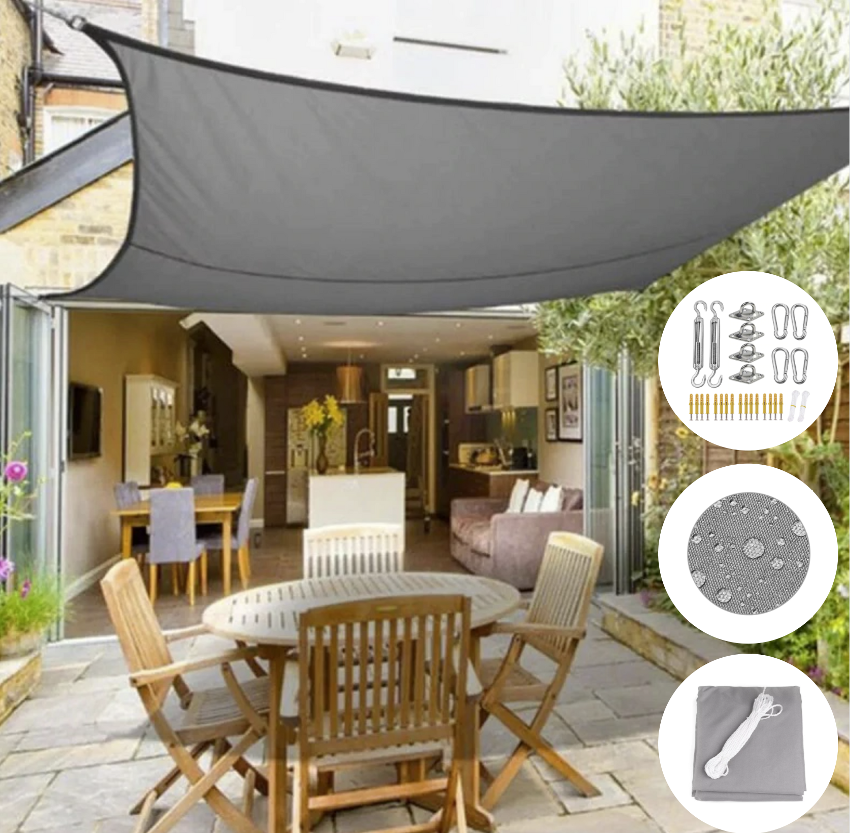 Voile D’Ombrage Imperméable – Protection Solaire Et Élégance Pour Jardin