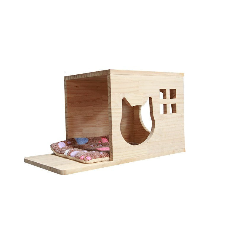 Καδράκι τοίχου για γάτα με αναρτημένη πλατφόρμα και σκάλα