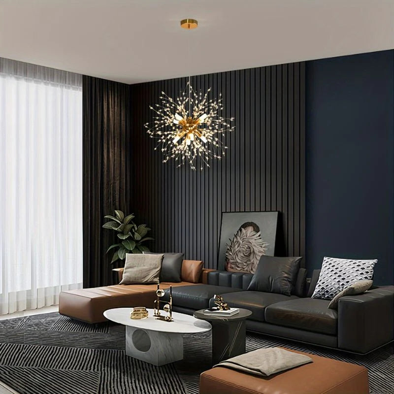 Lustre de Cristal Suspenso – Elegância e Brilho Intemporais 