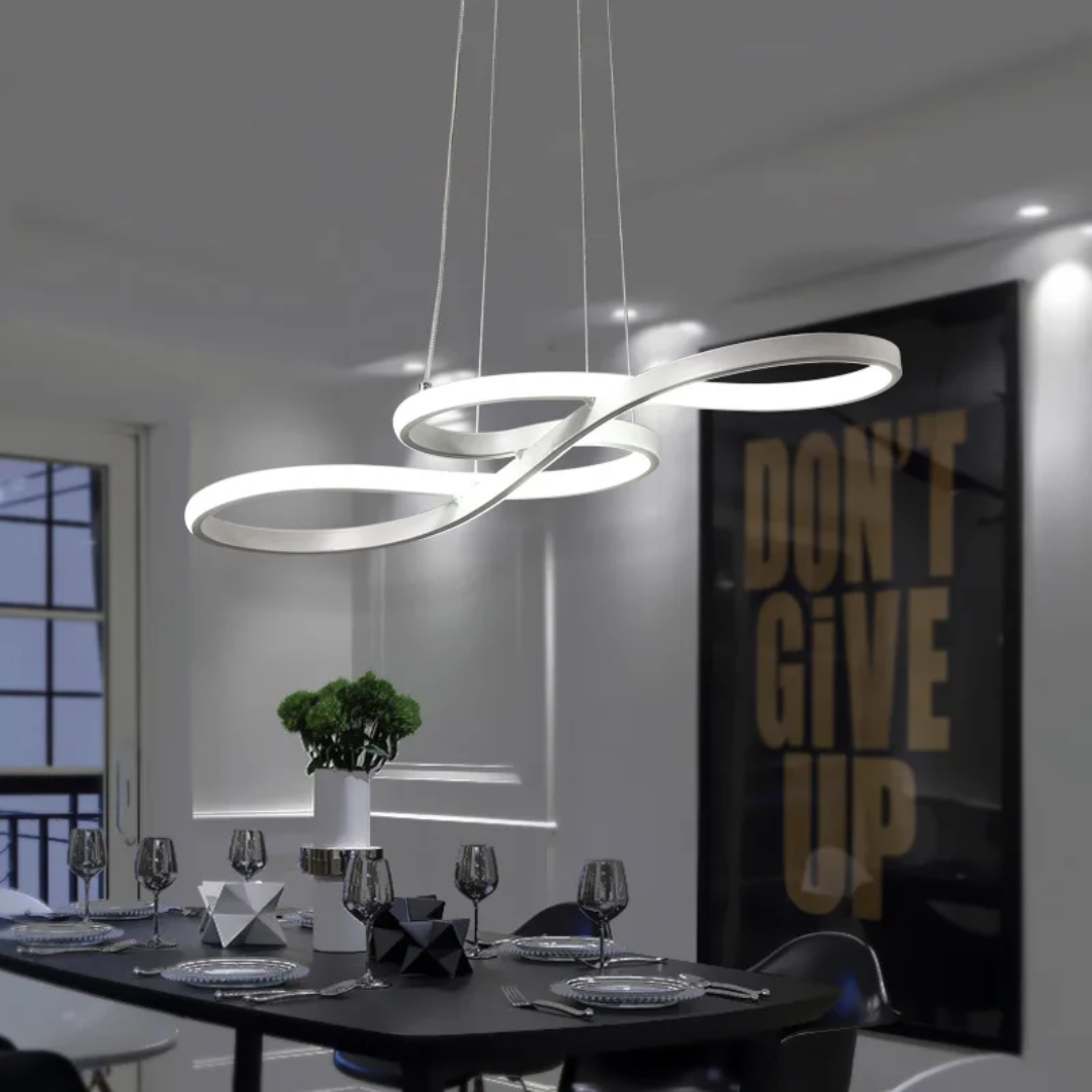 Suspensão LED Moderna em Anéis – Design Elegante e Futurista 