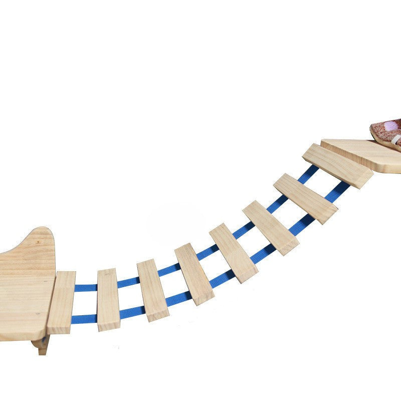 Struttura per arrampicata a muro per gatti con piattaforma sospesa e scala 