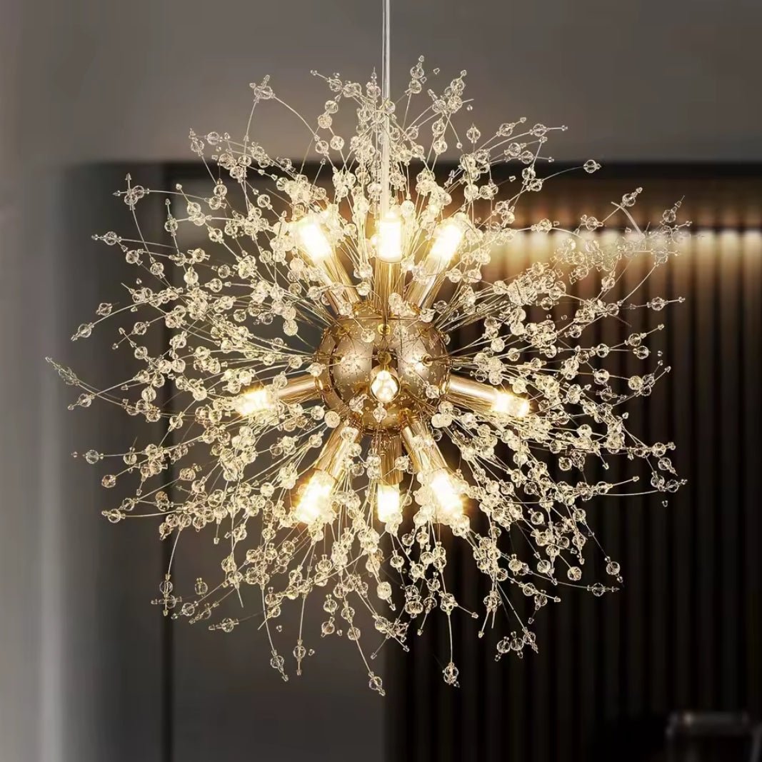 Lustre de Cristal Suspenso – Elegância e Brilho Intemporais 