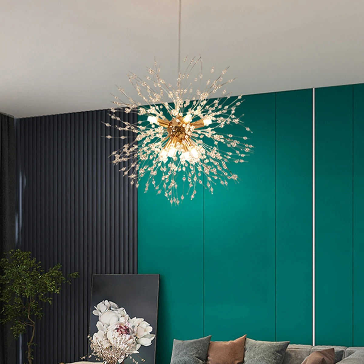 Lustre de Cristal Suspenso – Elegância e Brilho Intemporais 