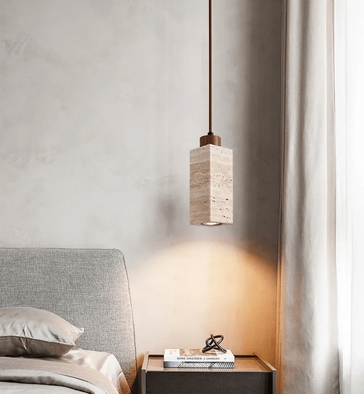 Lampa Suspendată Din Piatră Naturală – Eleganță Și Autenticitate 