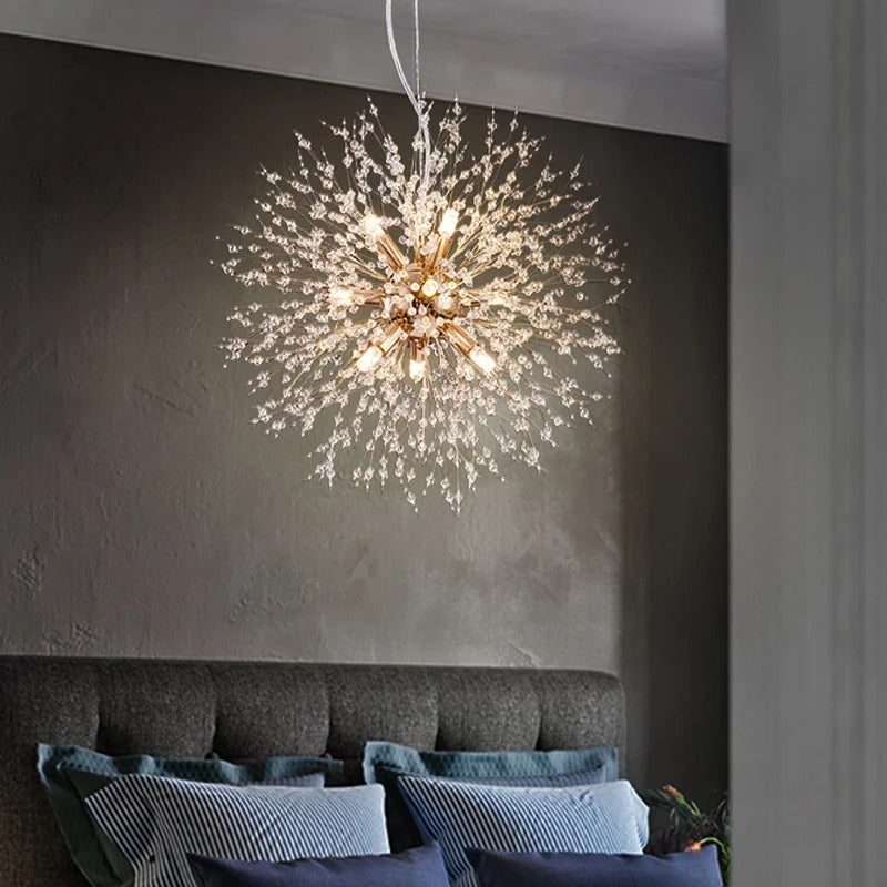 Lustre de Cristal Suspenso – Elegância e Brilho Intemporais 