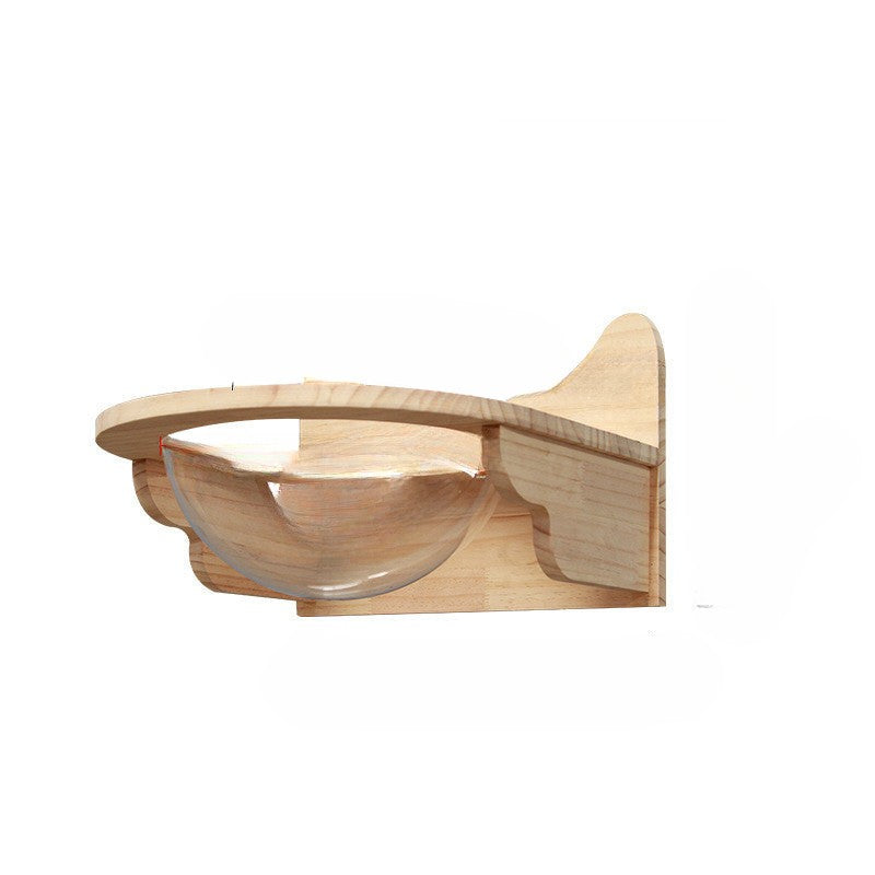 Struttura per arrampicata a muro per gatti con piattaforma sospesa e scala 