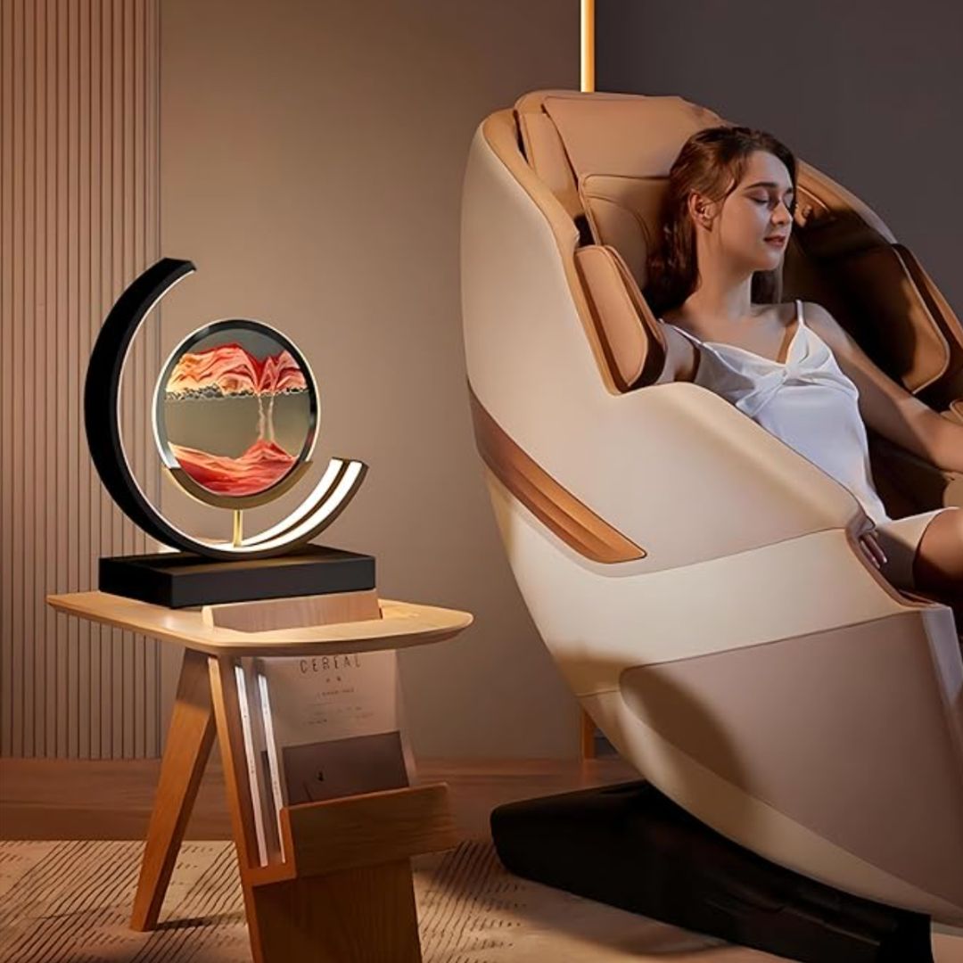 מנורת חול בתנועה – הרפיה חזותית ואווירה מרגיעה 