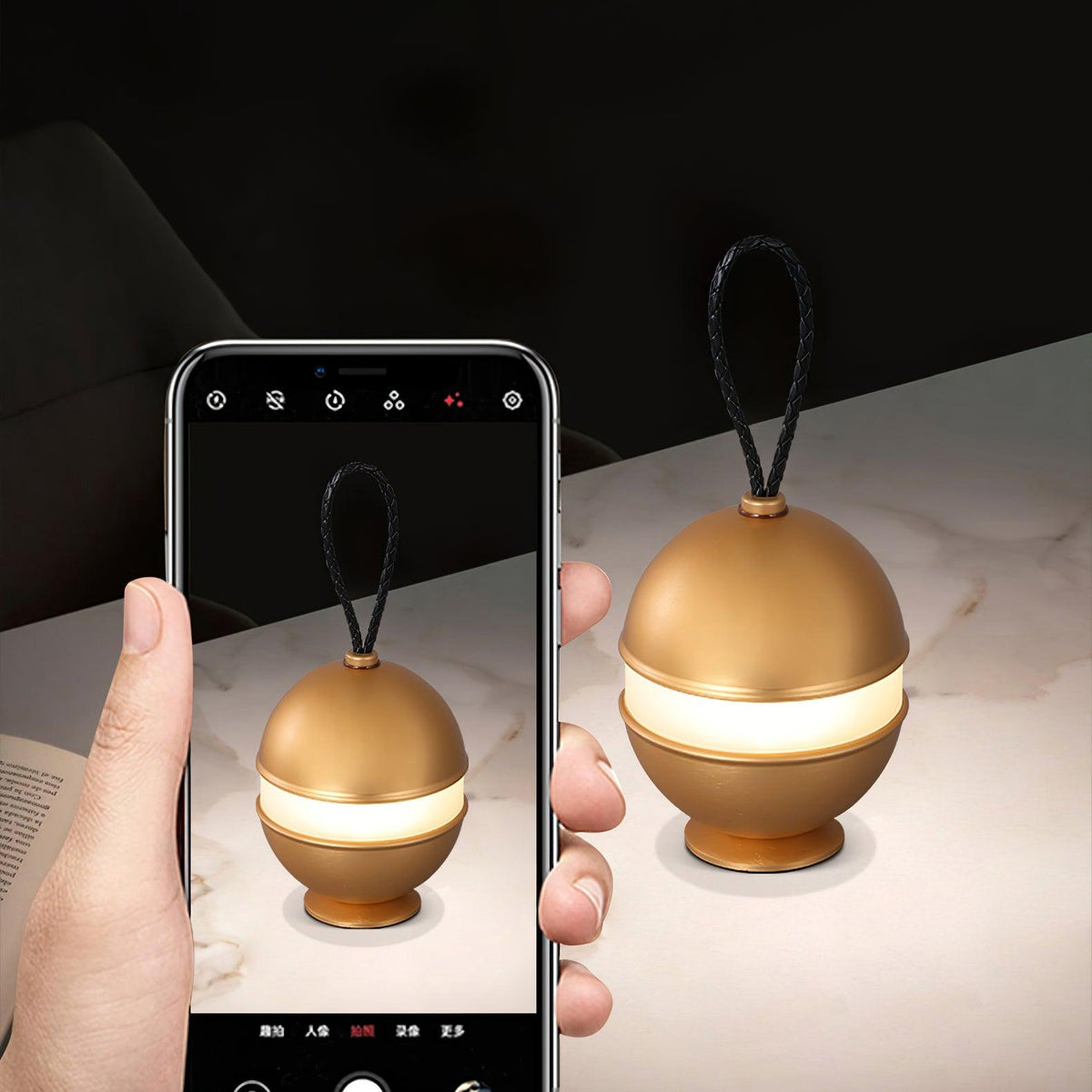 Genopladelig kuglelampe - elegant design og afslappende lys