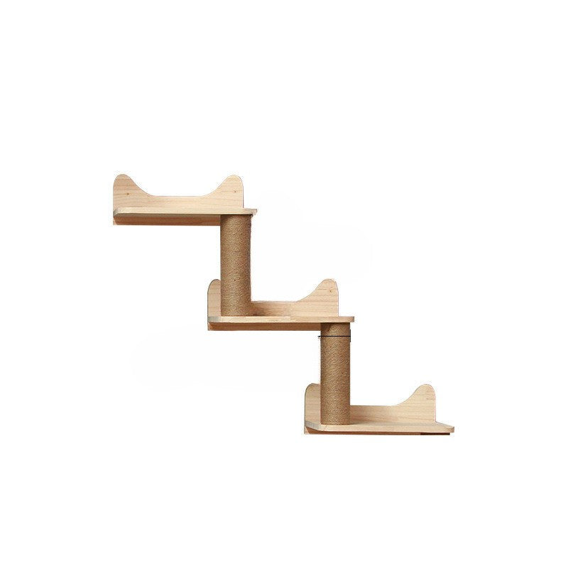 Struttura per arrampicata a muro per gatti con piattaforma sospesa e scala 