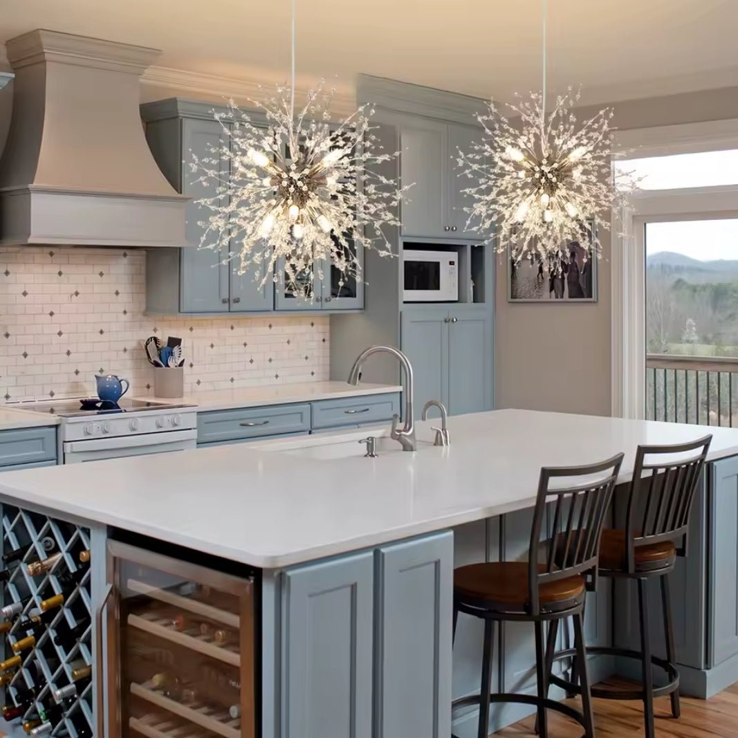 Lustre de Cristal Suspenso – Elegância e Brilho Intemporais 