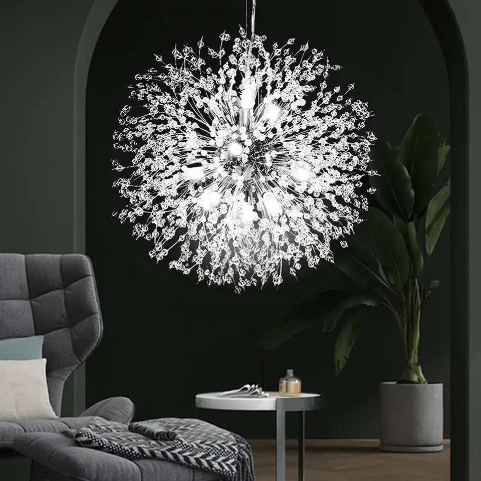 Lustre de Cristal Suspenso – Elegância e Brilho Intemporais 