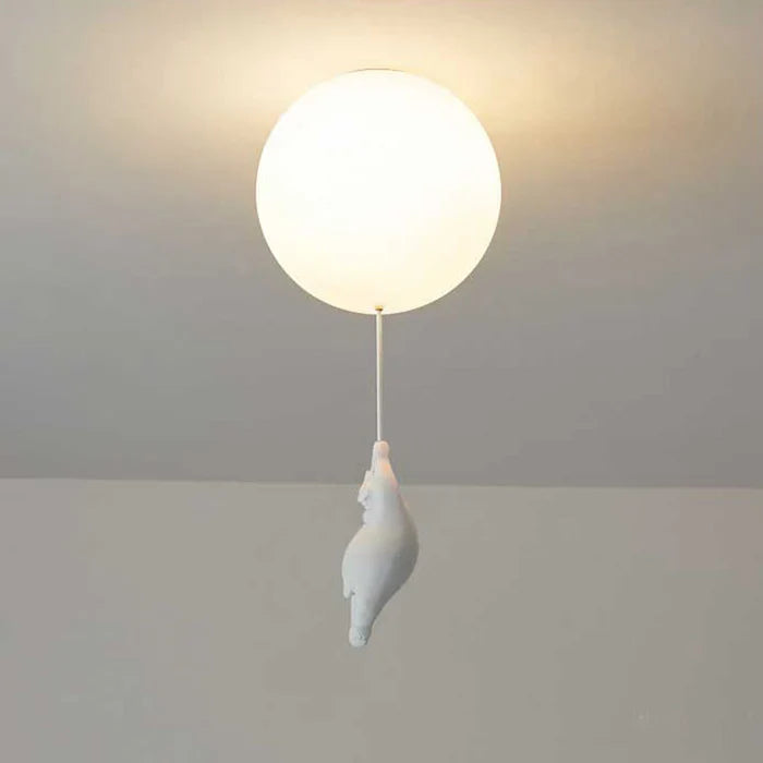 Lámpara de Techo Infantil — Ositos Suspendidos de Globos Luminosos 
