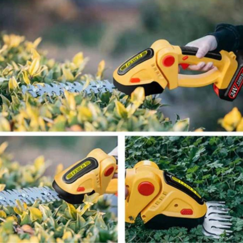 Záhradný Nástroj 2-V-1 Bezdrôtový — Nožnice na živý plot a praktické nožnice 