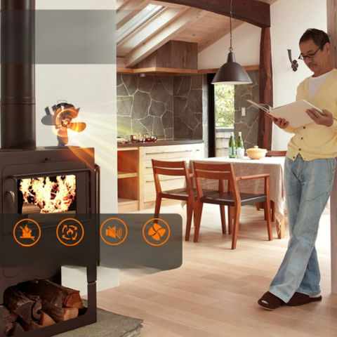 5-Blade Stove Fan — Optimal Heat Distribution 