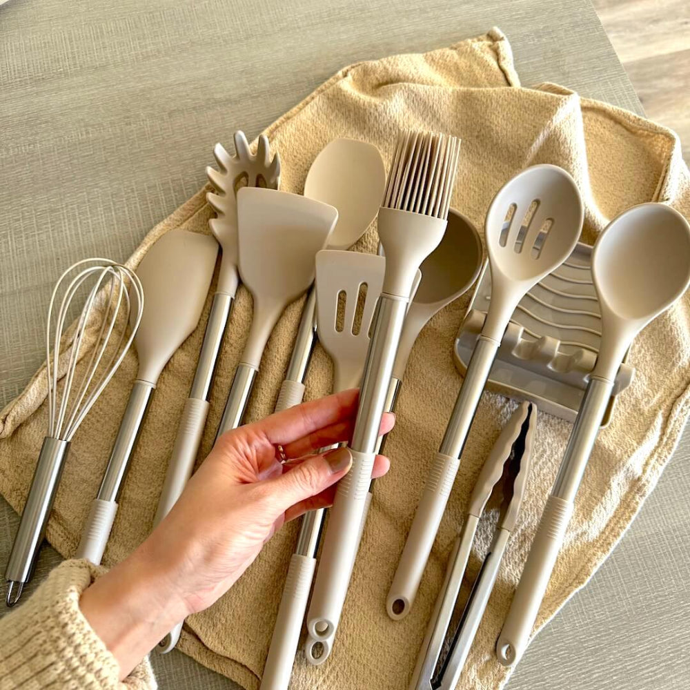 12ピースシリコーン調理器具セット-完全＆快適に使用する