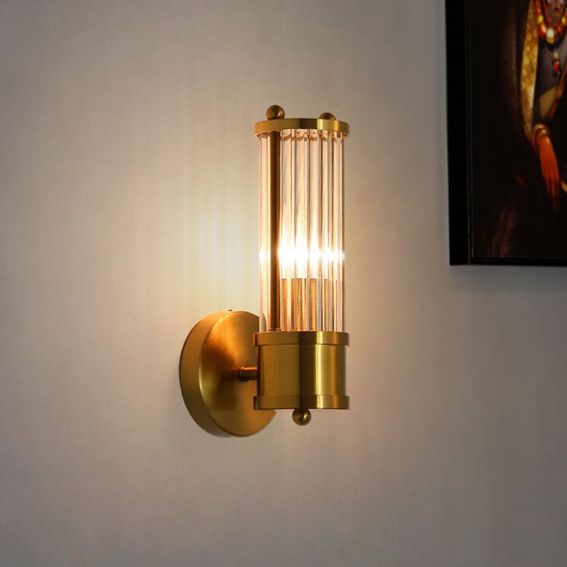 Apparecchio da parete cilindrico moderno - Style Moderne Doré En Métal Et Verre