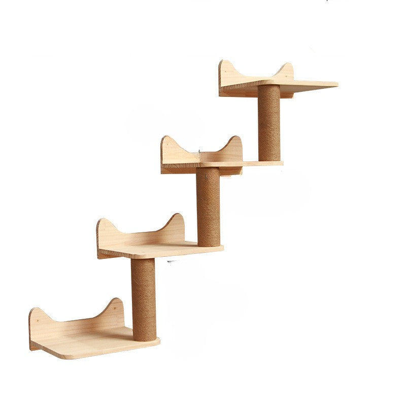 Struttura per arrampicata a muro per gatti con piattaforma sospesa e scala 