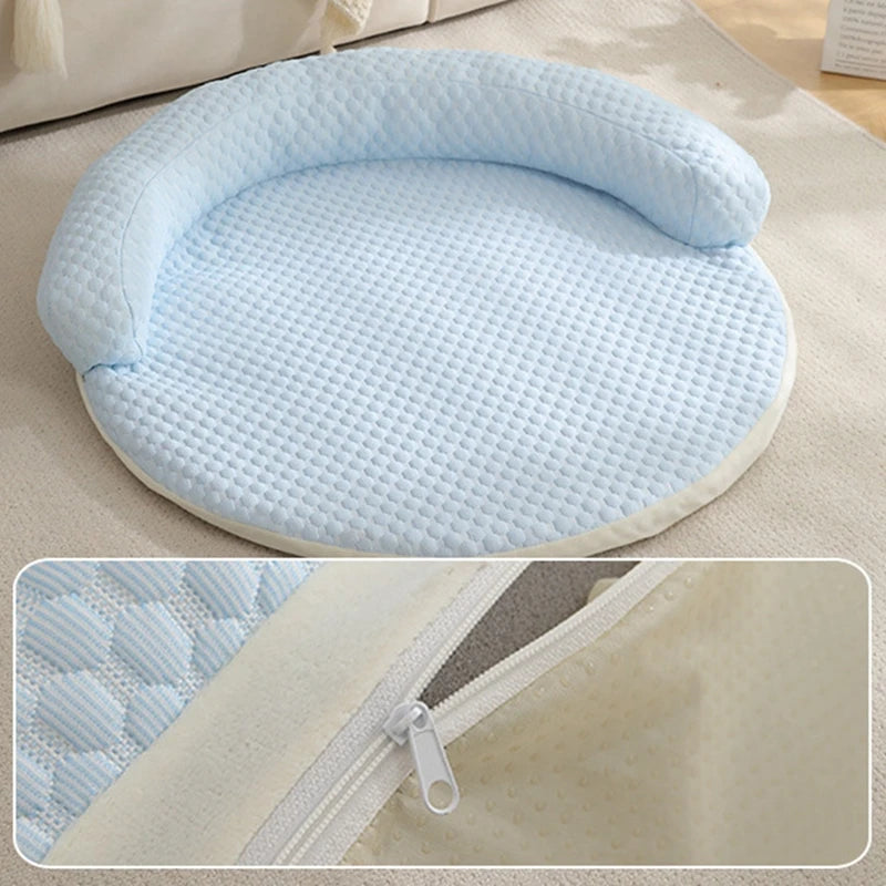 涼感ラウンドマット – 高さのある休憩エリア付き 