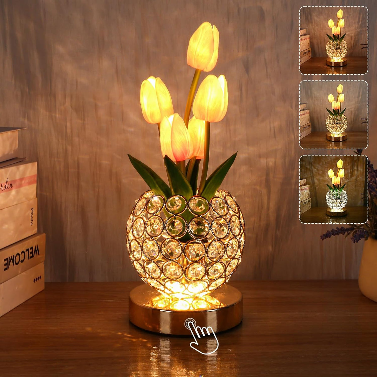 Lampa nocna dotykowa – elegancki blask kryształu 