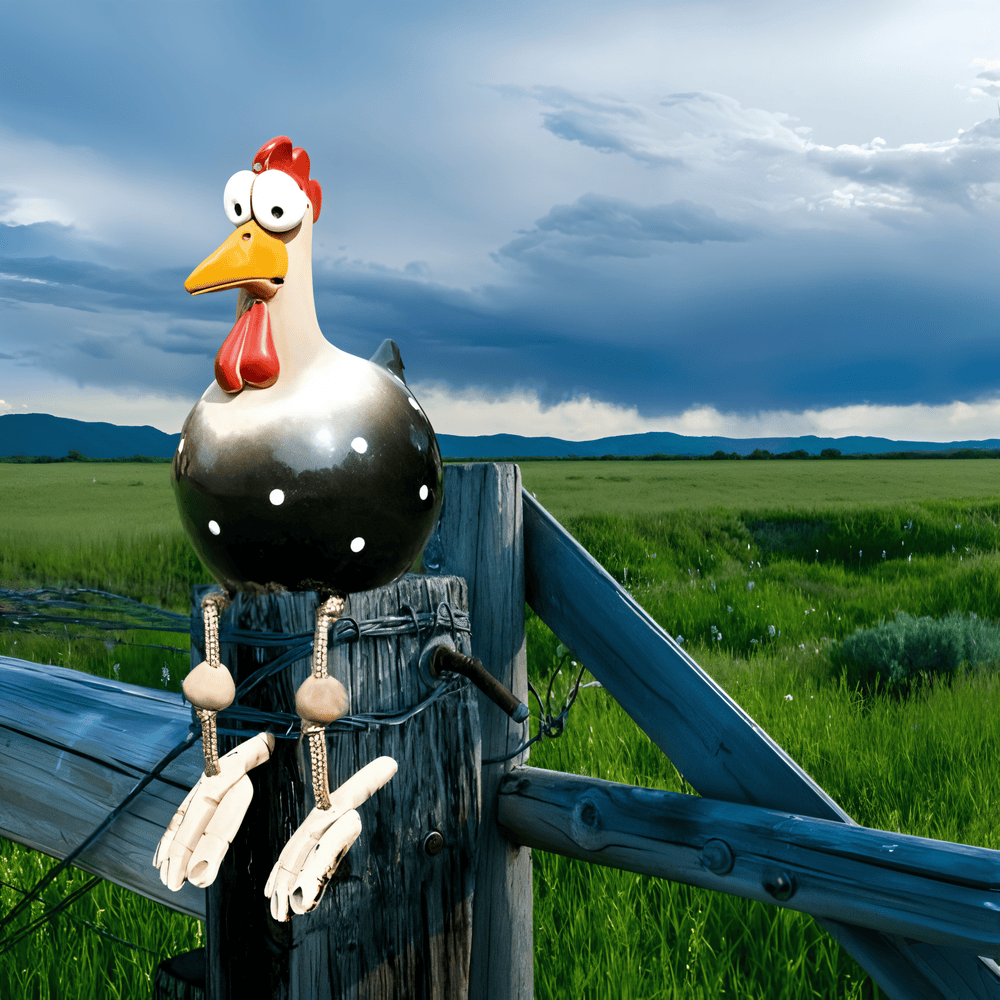 Isosilmäinen kukko patsas - Alkuperäinen koristelu & hauskat yksityiskohdat