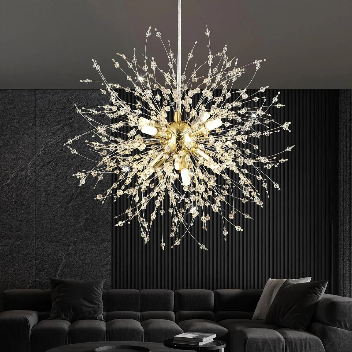Lustre de Cristal Suspenso – Elegância e Brilho Intemporais 